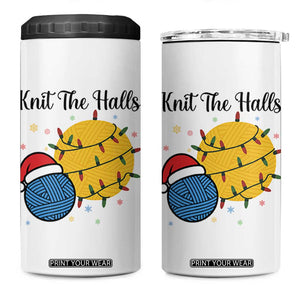 Knit The Halls 4 in 1 Can Cooler Tumbler Funny Knitters Christmas Gift TS12 One Size: 16 oz White Print Your Wear