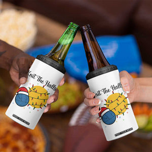 Knit The Halls 4 in 1 Can Cooler Tumbler Funny Knitters Christmas Gift TS12 Print Your Wear