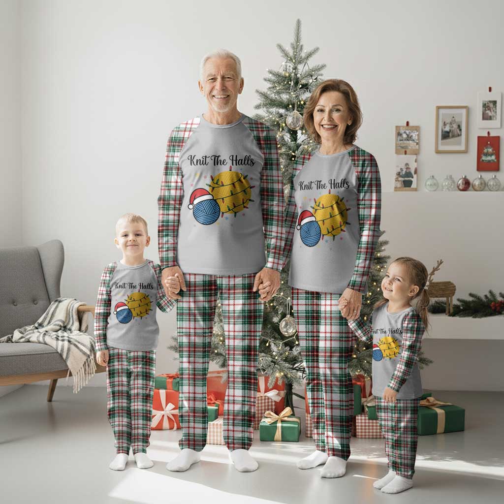 Knit The Halls Plaid Pajama Set Funny Knitters Xmas Gift TS12 Christmas Plaid Print Your Wear