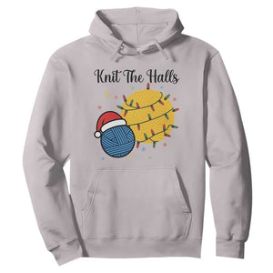 Knit The Halls Hoodie Funny Knitters Christmas Gift TS12 Ice Gray Print Your Wear
