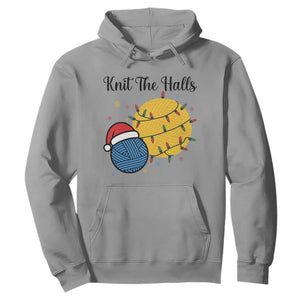 Knit The Halls Hoodie Funny Knitters Christmas Gift TS12 Sport Gray Print Your Wear