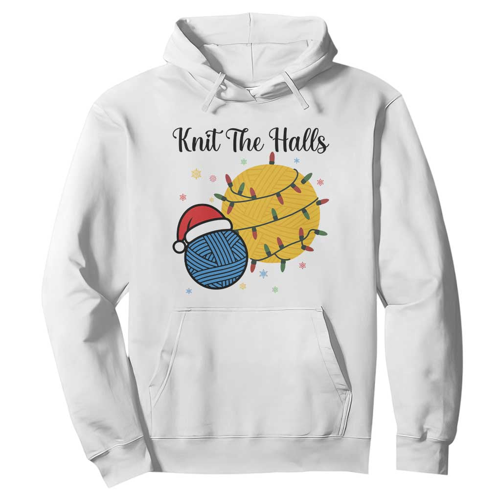 Knit The Halls Hoodie Funny Knitters Christmas Gift TS12 White Print Your Wear