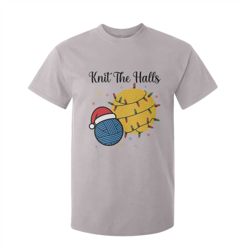 Knit The Halls T Shirt For Kid Funny Knitters Christmas Gift TS12 Ice Gray Print Your Wear