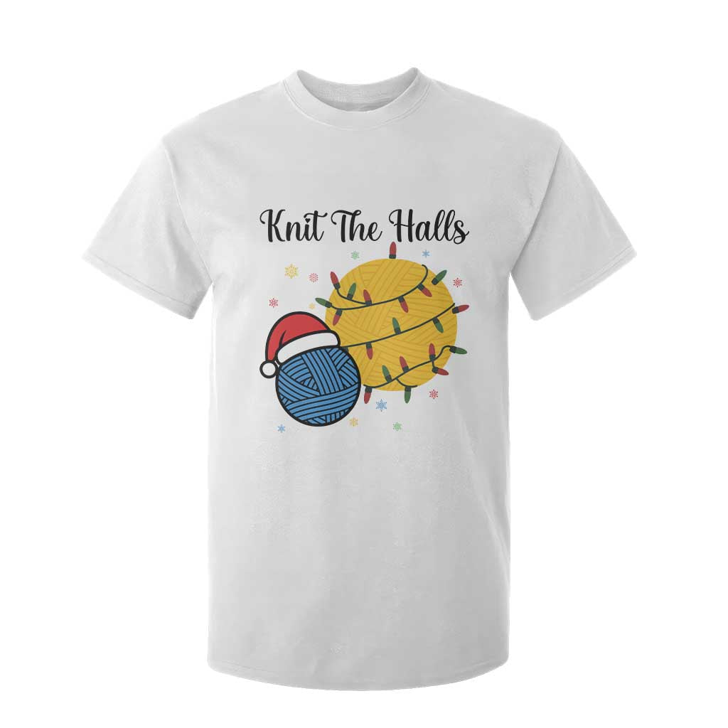 Knit The Halls T Shirt For Kid Funny Knitters Christmas Gift TS12 White Print Your Wear