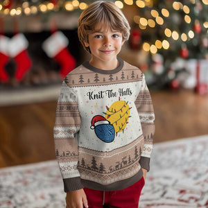 Knit The Halls Ugly Christmas Sweater Funny Knitters Xmas Gift TS12 Mocha Mousse Print Your Wear