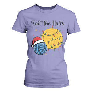 Knit The Halls T Shirt For Women Funny Knitters Christmas Gift TS12 Violet Print Your Wear