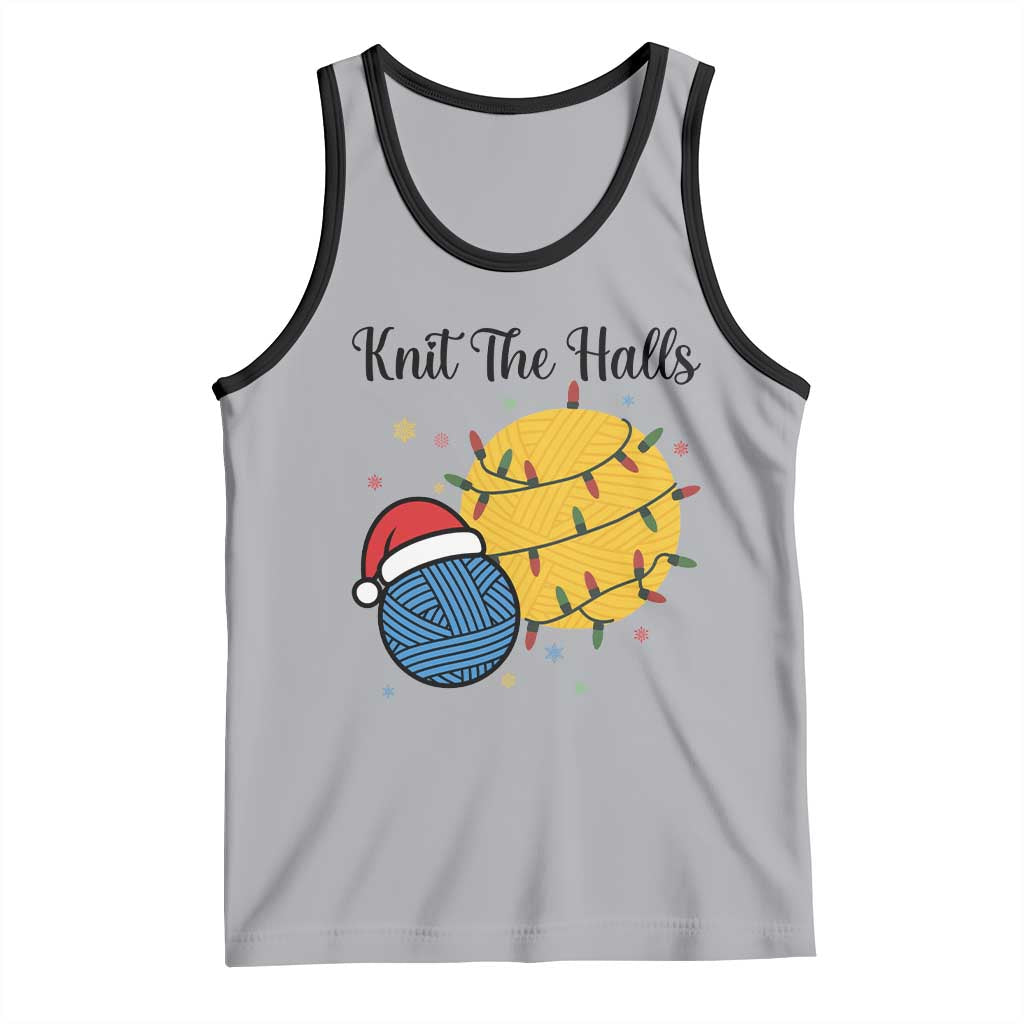 Knit The Halls Tank Top Funny Knitters Christmas Gift TS12 Athletic Heather Black Print Your Wear