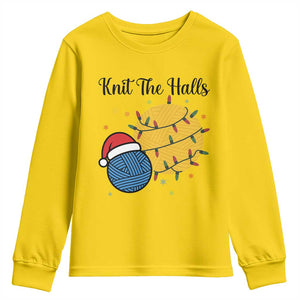 Knit The Halls Youth Sweatshirt Funny Knitters Christmas Gift TS12 Daisy Print Your Wear