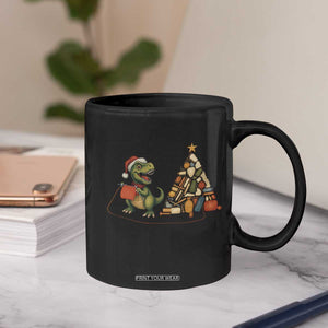 Christmas Dinosaur Knitting Coffee Mug Funny Yarn Tree Gift TS12 Print Your Wear