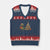 Xmas Dinosaur Knitting V-Neck Knit Sweater Vest Funny Yarn Tree Gift TS12 Navy Red Print Your Wear