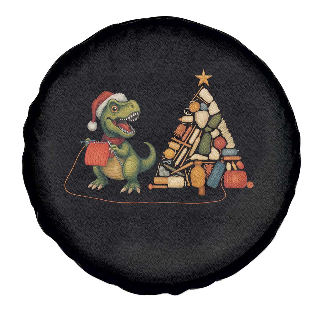 Christmas Dinosaur Knitting Spare Tire Cover Funny Yarn Tree Gift TS12 Print Your Wear