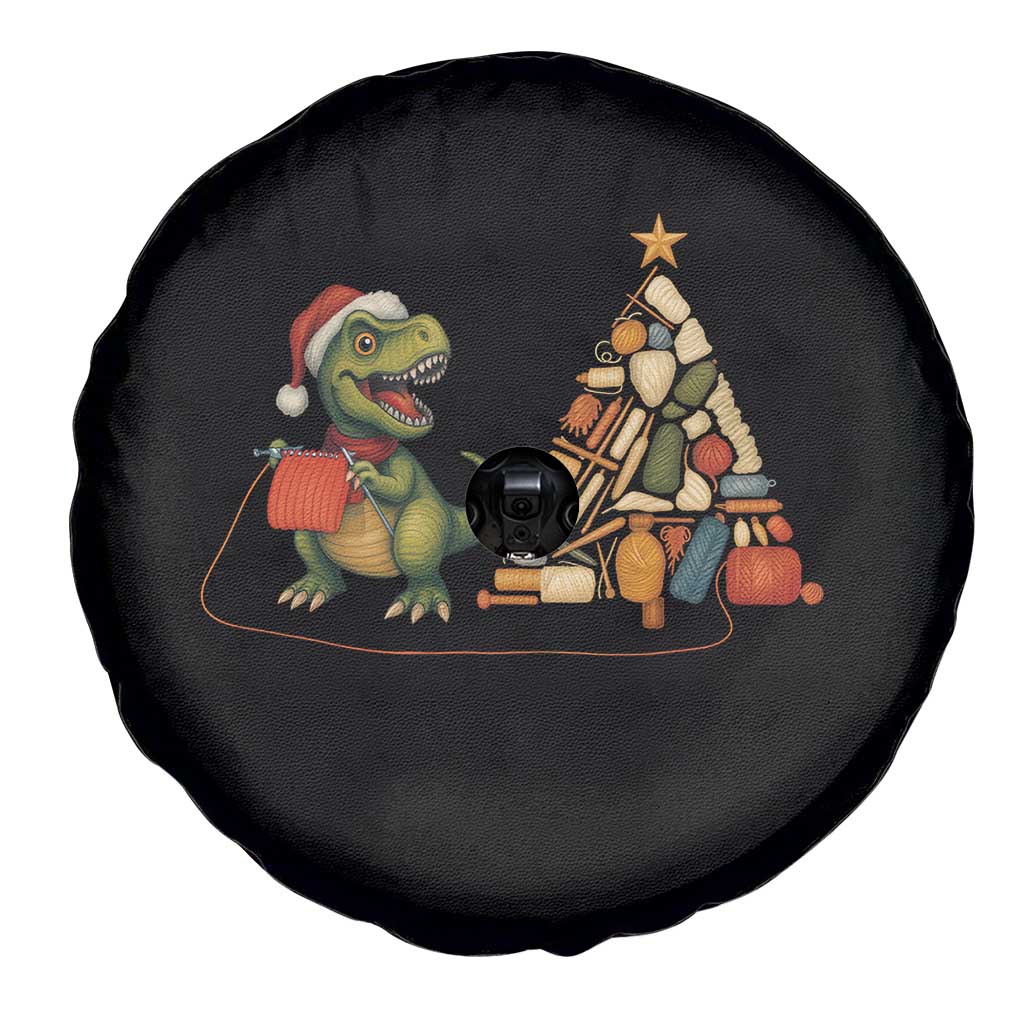 Christmas Dinosaur Knitting Spare Tire Cover Funny Yarn Tree Gift TS12 Print Your Wear