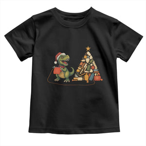 Christmas Dinosaur Knitting Toddler T Shirt Funny Yarn Tree Gift TS12 Black Print Your Wear