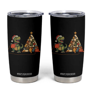 Christmas Dinosaur Knitting Tumbler Cup Funny Yarn Tree Gift TS12 Black Print Your Wear