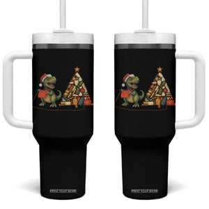 Christmas Dinosaur Knitting Tumbler With Handle Funny Yarn Tree Gift TS12 One Size: 40 oz Black Print Your Wear