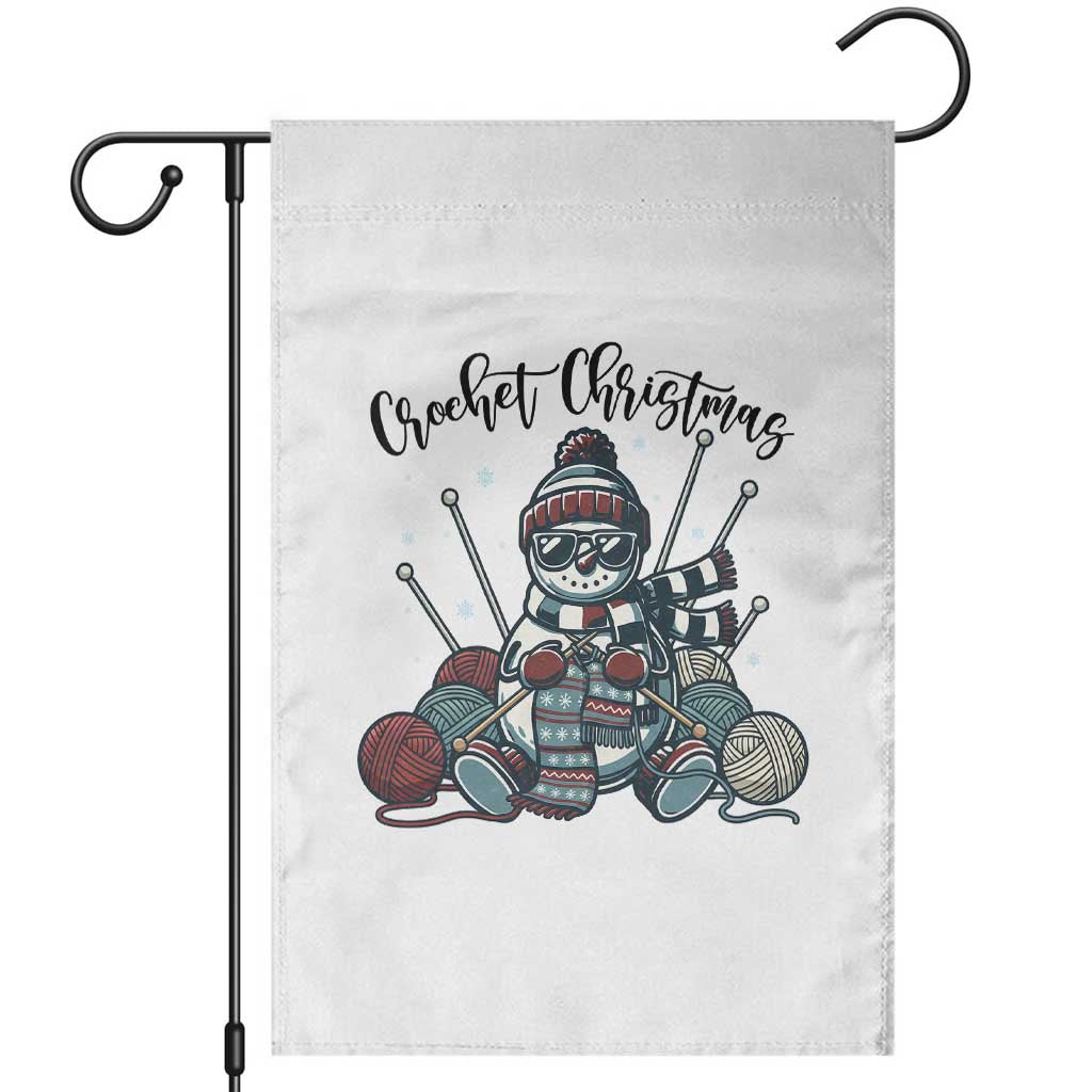 Crochet Christmas Garden Flag Funny Snowman Crocheting Gift TS12 White Print Your Wear