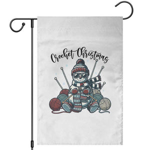 Crochet Christmas Garden Flag Funny Snowman Crocheting Gift TS12 White Print Your Wear