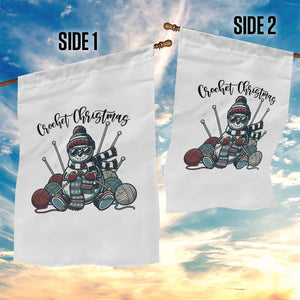 Crochet Christmas Garden Flag Funny Snowman Crocheting Gift TS12 Print Your Wear