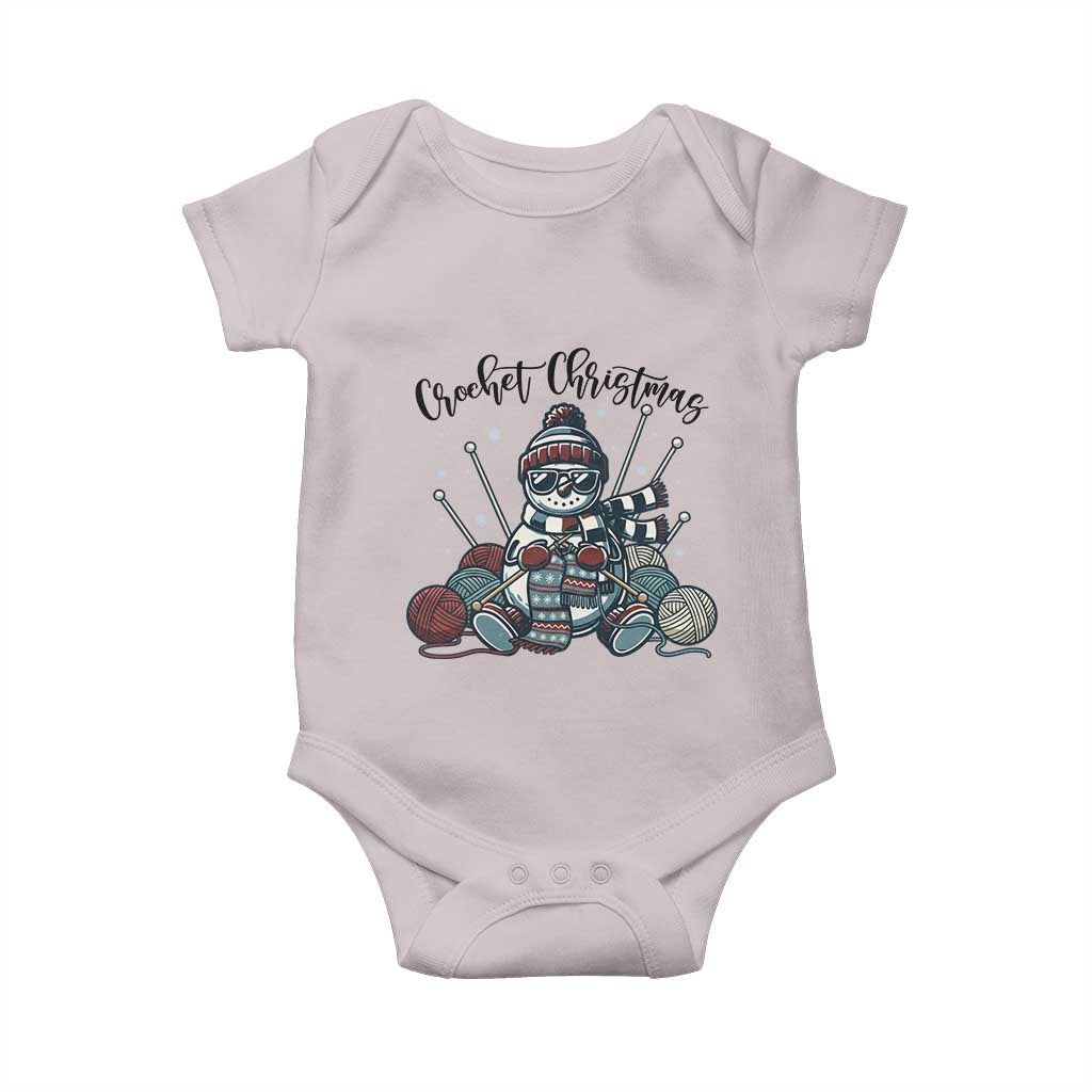 Crochet Christmas Baby Onesie Funny Snowman Crocheting Gift TS12 Ice Gray Print Your Wear
