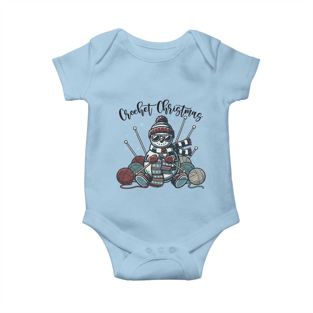 Crochet Christmas Baby Onesie Funny Snowman Crocheting Gift TS12 Light Blue Print Your Wear