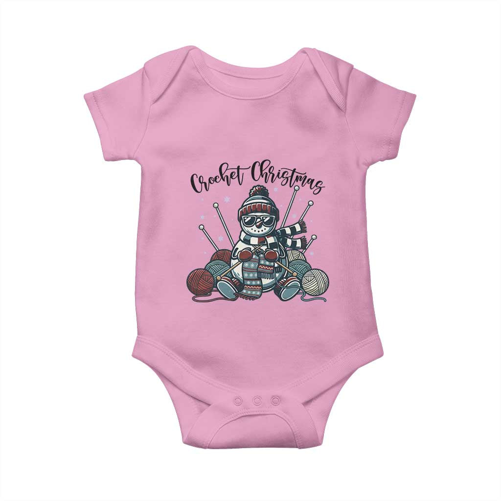 Crochet Christmas Baby Onesie Funny Snowman Crocheting Gift TS12 Light Pink Print Your Wear