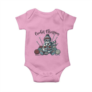 Crochet Christmas Baby Onesie Funny Snowman Crocheting Gift TS12 Light Pink Print Your Wear