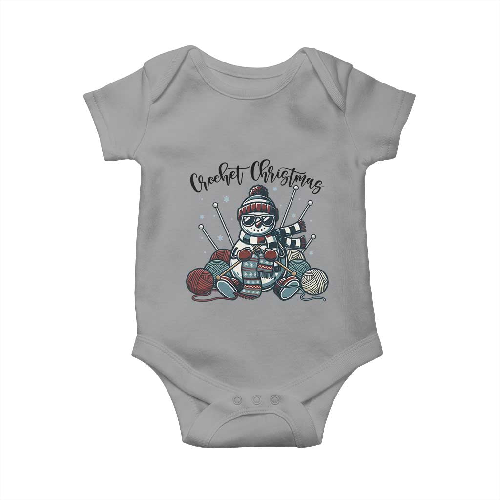 Crochet Christmas Baby Onesie Funny Snowman Crocheting Gift TS12 Sport Gray Print Your Wear