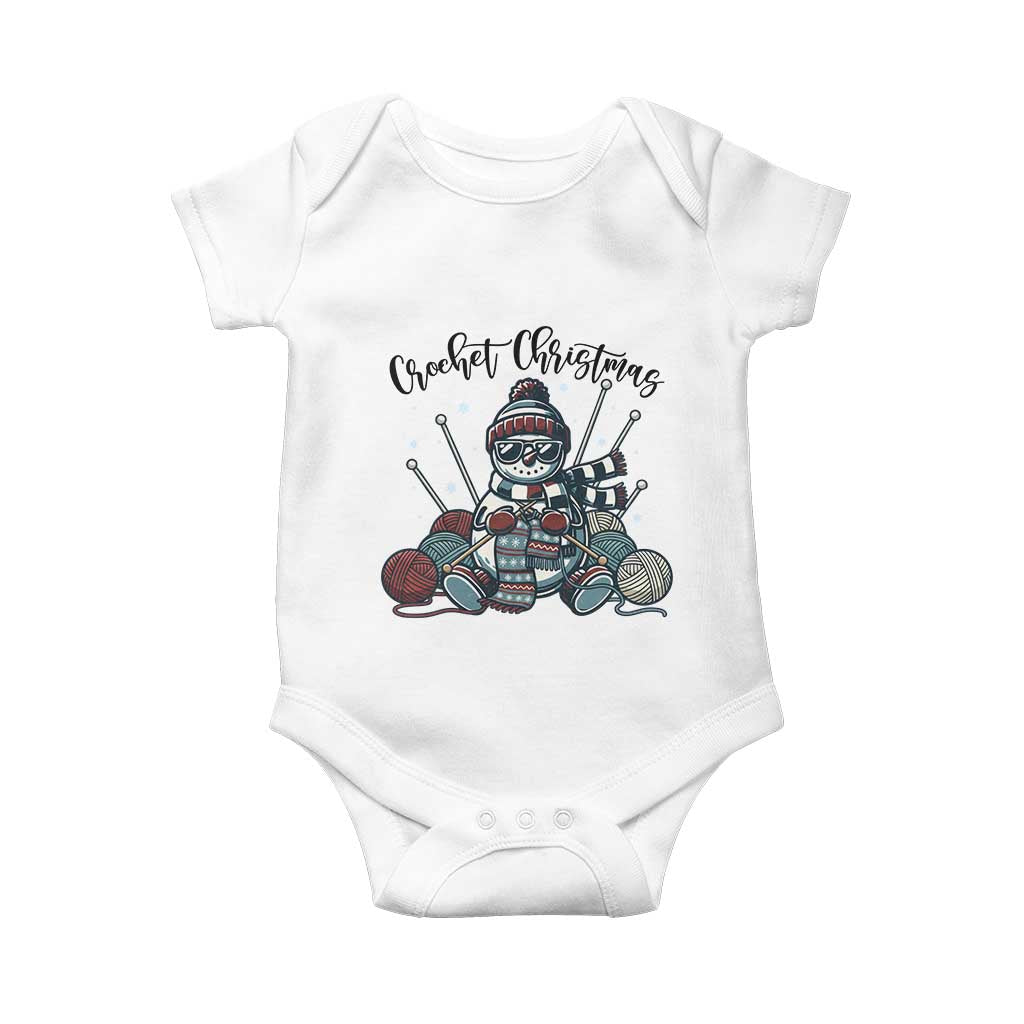 Crochet Christmas Baby Onesie Funny Snowman Crocheting Gift TS12 White Print Your Wear