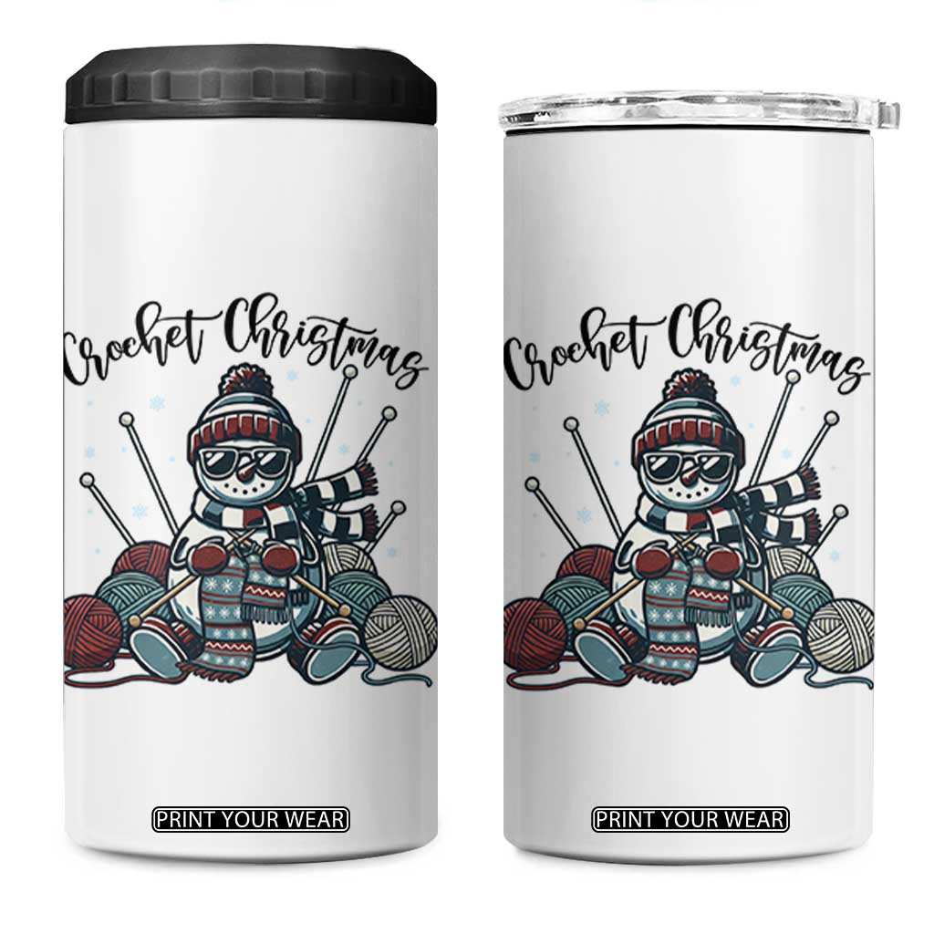 Crochet Christmas 4 in 1 Can Cooler Tumbler Funny Snowman Crocheting Gift TS12 One Size: 16 oz White Print Your Wear