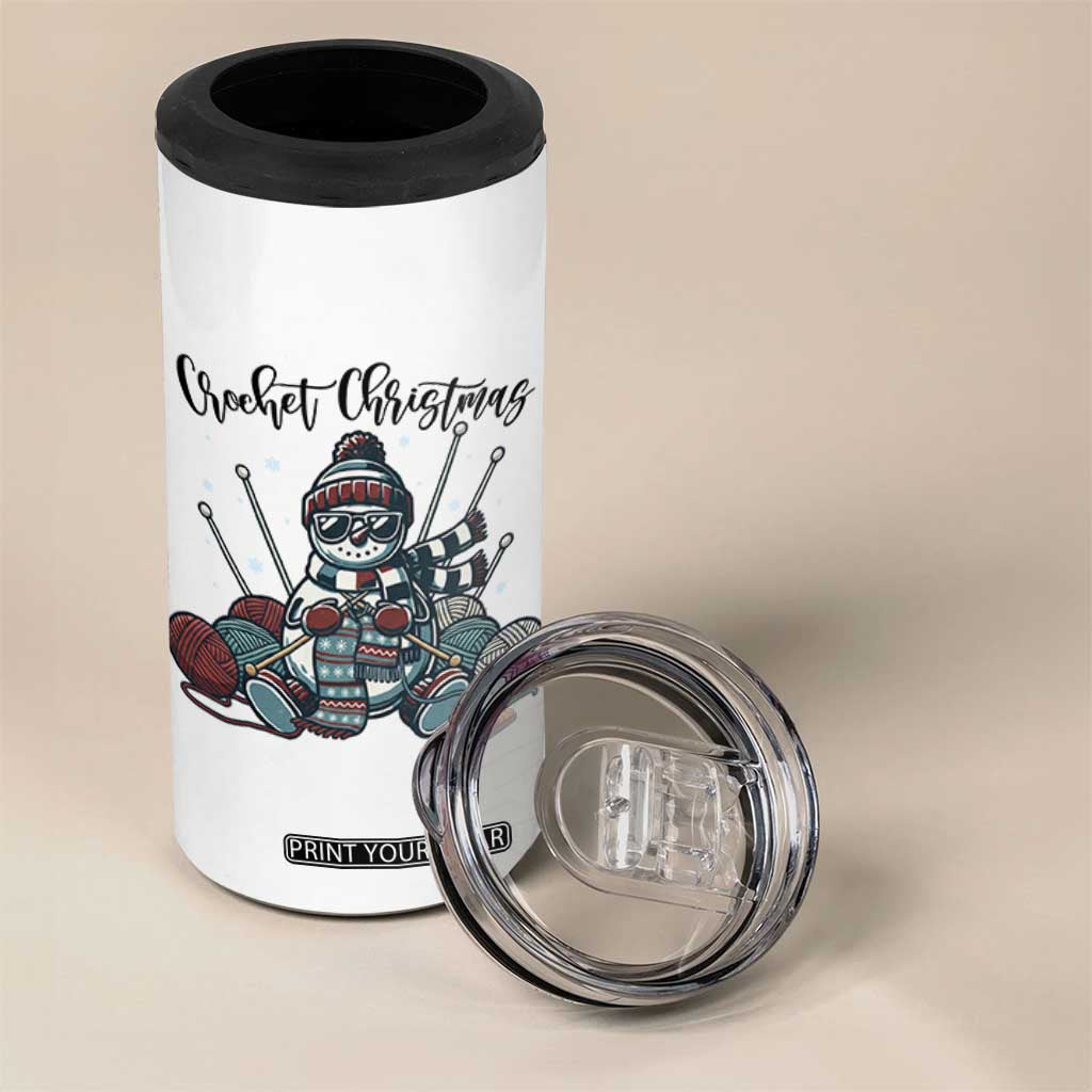 Crochet Christmas 4 in 1 Can Cooler Tumbler Funny Snowman Crocheting Gift TS12 Print Your Wear