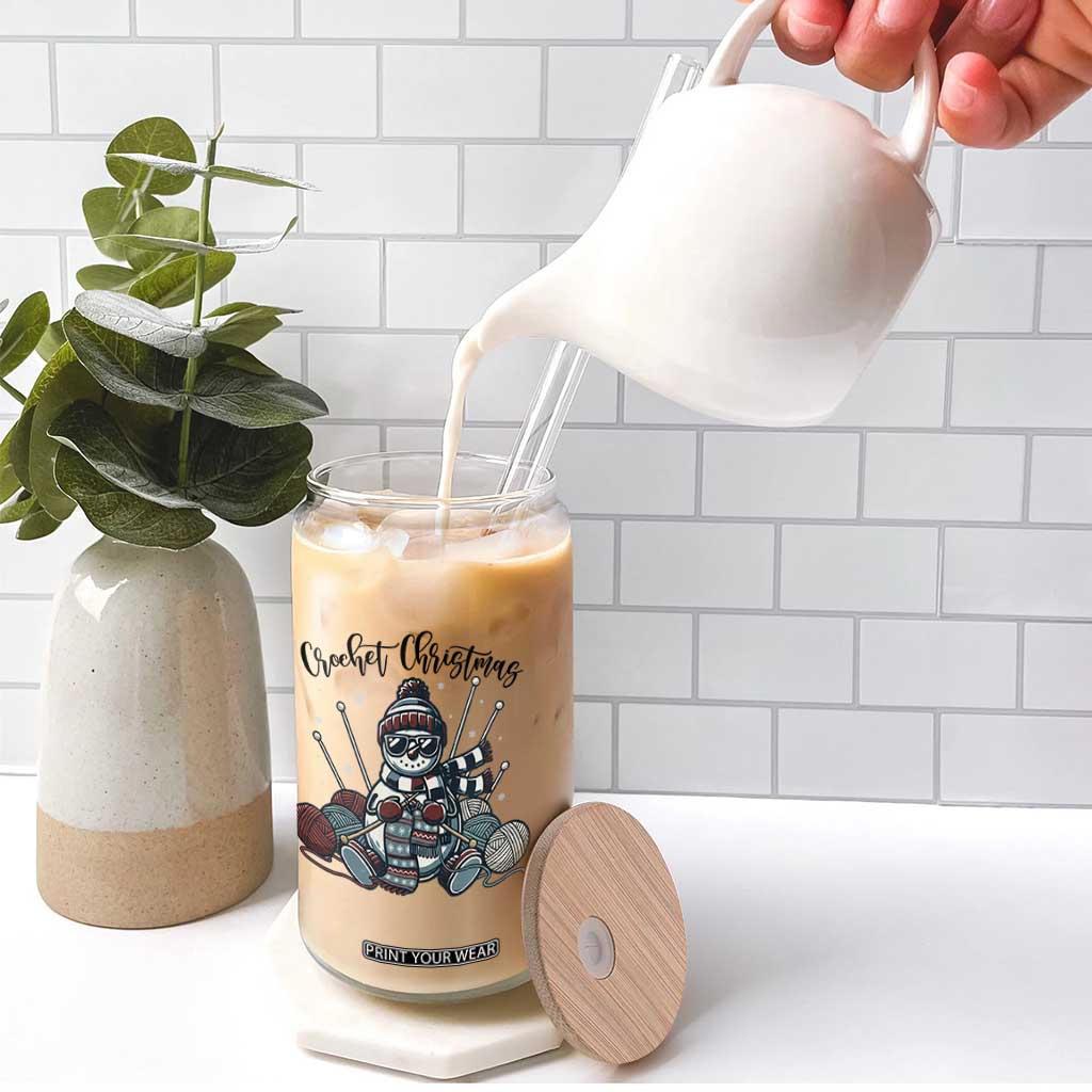 Crochet Christmas Glass Can Funny Snowman Crocheting Gift TS12 Print Your Wear