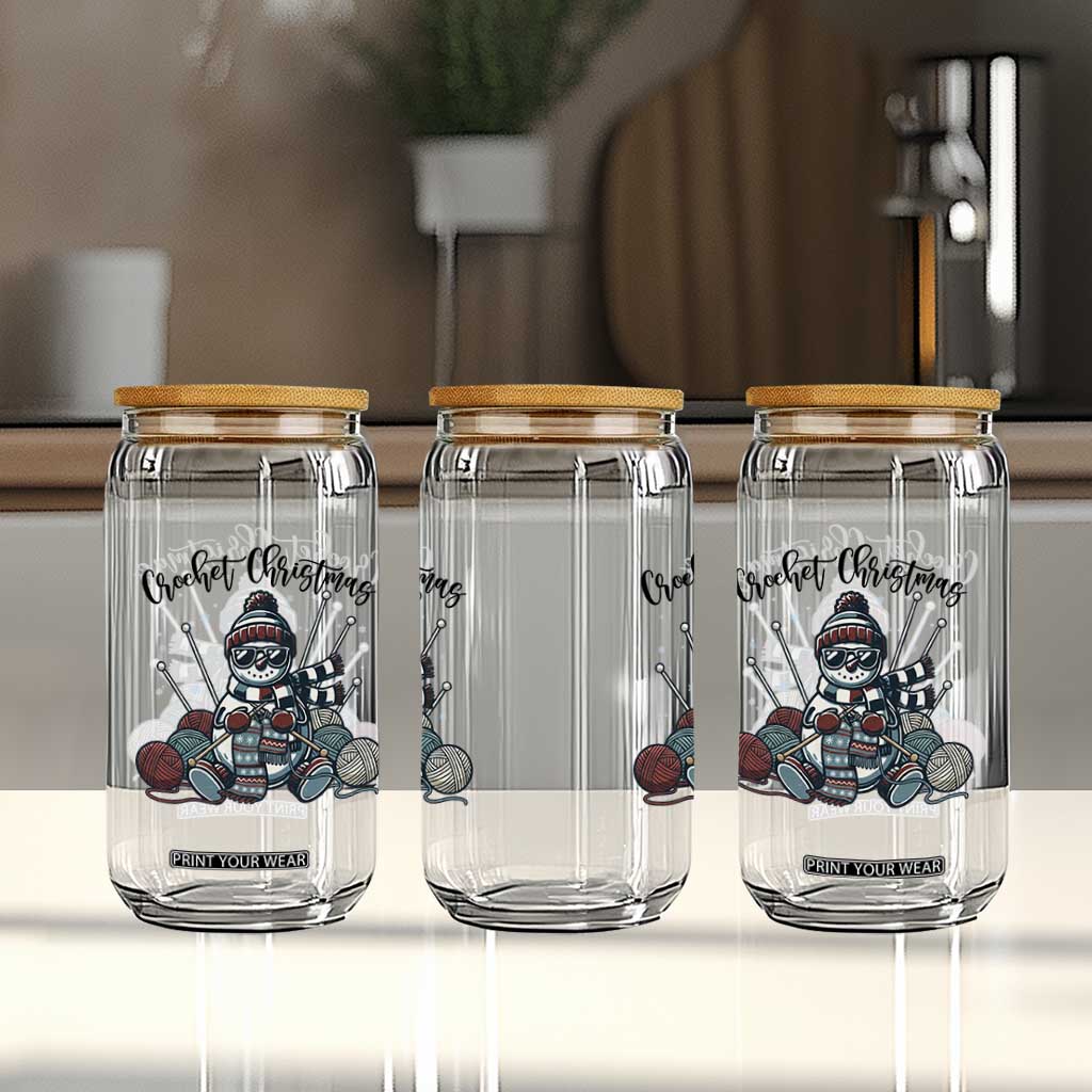 Crochet Christmas Glass Can Funny Snowman Crocheting Gift TS12 Print Your Wear