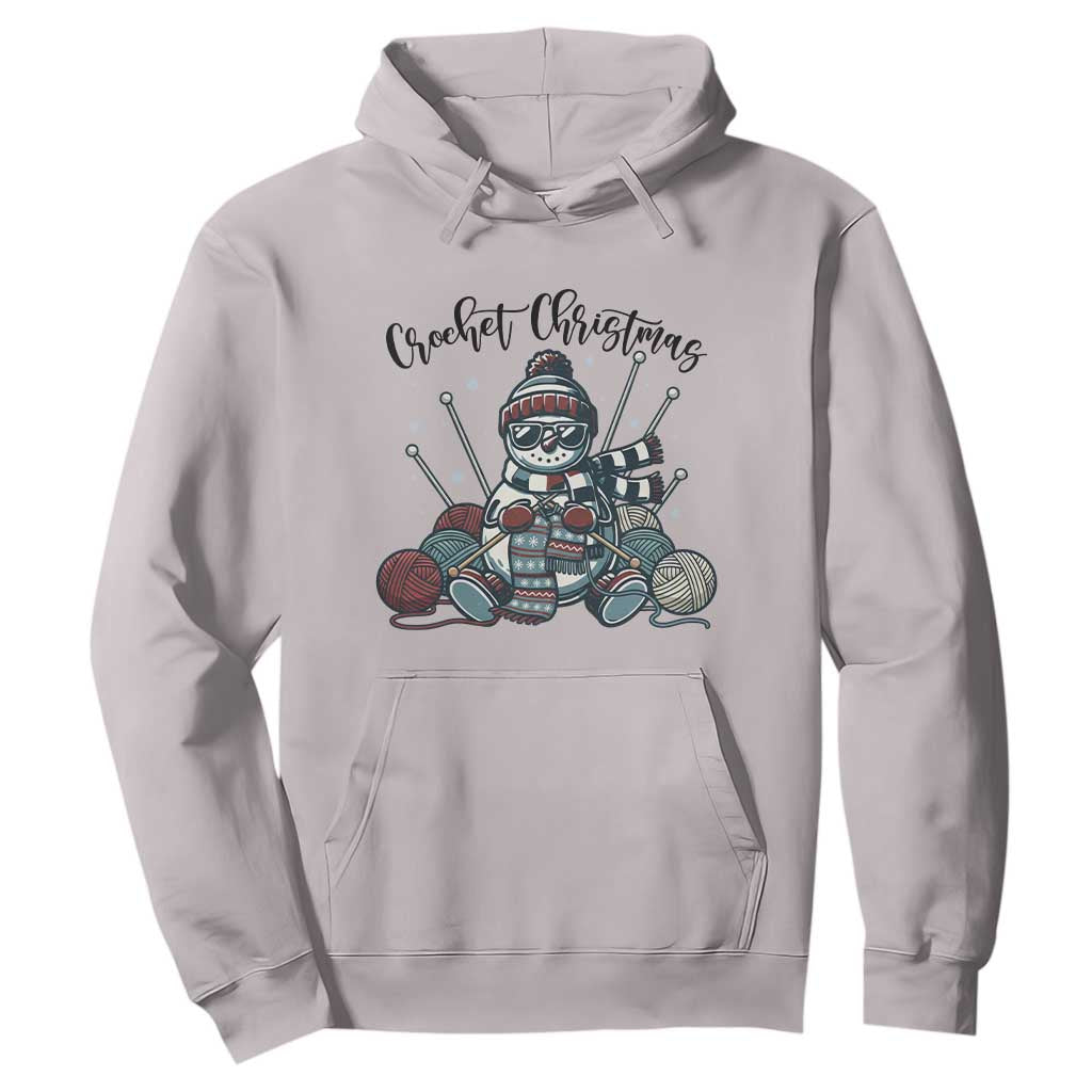Crochet Christmas Hoodie Funny Snowman Crocheting Gift TS12 Ice Gray Print Your Wear
