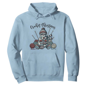 Crochet Christmas Hoodie Funny Snowman Crocheting Gift TS12 Light Blue Print Your Wear