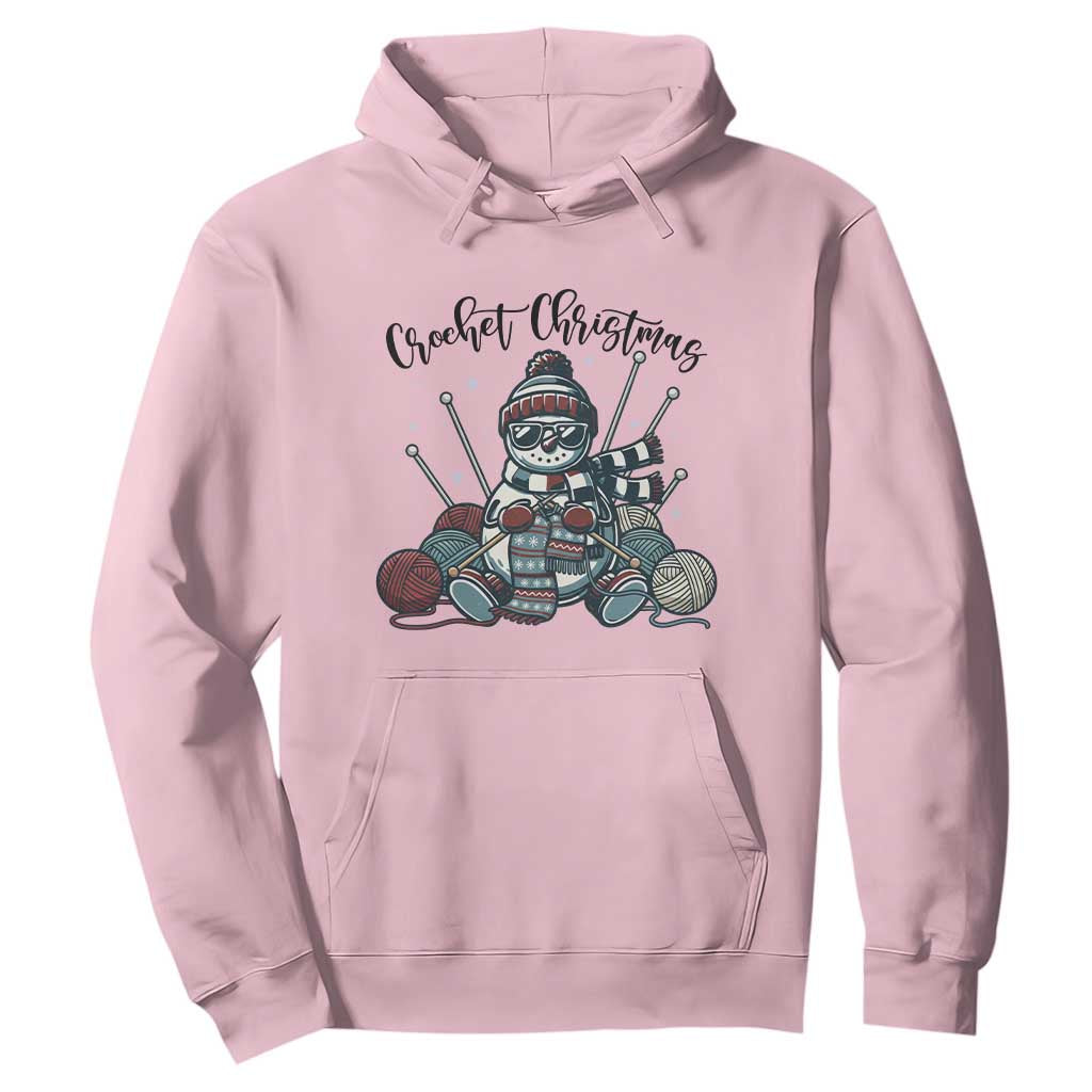 Crochet Christmas Hoodie Funny Snowman Crocheting Gift TS12 Light Pink Print Your Wear