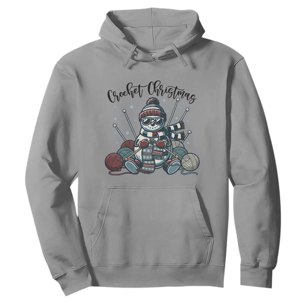 Crochet Christmas Hoodie Funny Snowman Crocheting Gift TS12 Sport Gray Print Your Wear