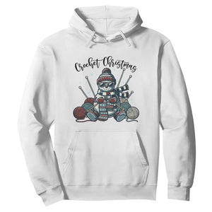 Crochet Christmas Hoodie Funny Snowman Crocheting Gift TS12 White Print Your Wear