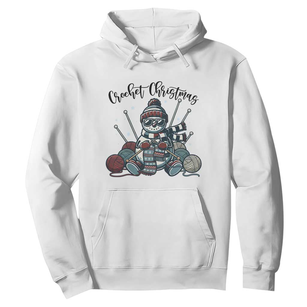 Crochet Christmas Hoodie Funny Snowman Crocheting Gift TS12 White Print Your Wear