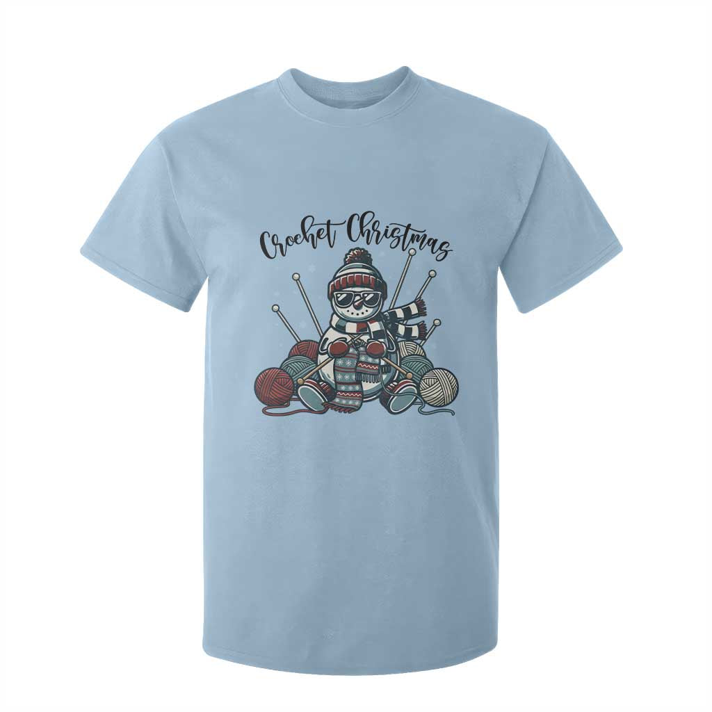 Crochet Christmas T Shirt For Kid Funny Snowman Crocheting Gift TS12 Light Blue Print Your Wear