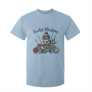 Crochet Christmas T Shirt For Kid Funny Snowman Crocheting Gift TS12 Light Blue Print Your Wear