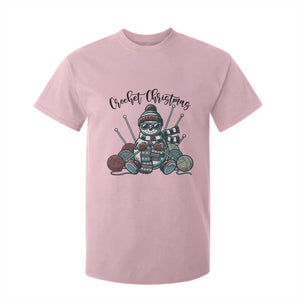Crochet Christmas T Shirt For Kid Funny Snowman Crocheting Gift TS12 Light Pink Print Your Wear