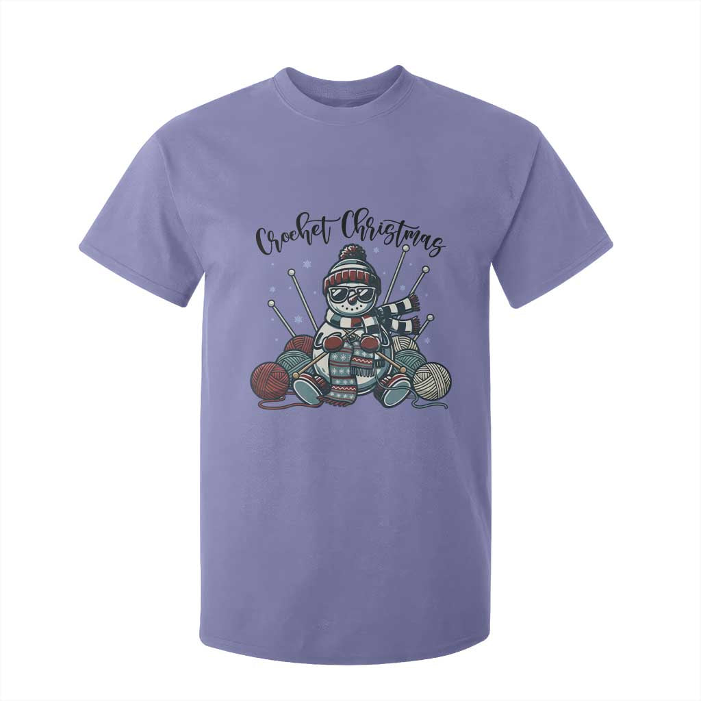 Crochet Christmas T Shirt For Kid Funny Snowman Crocheting Gift TS12 Violet Print Your Wear