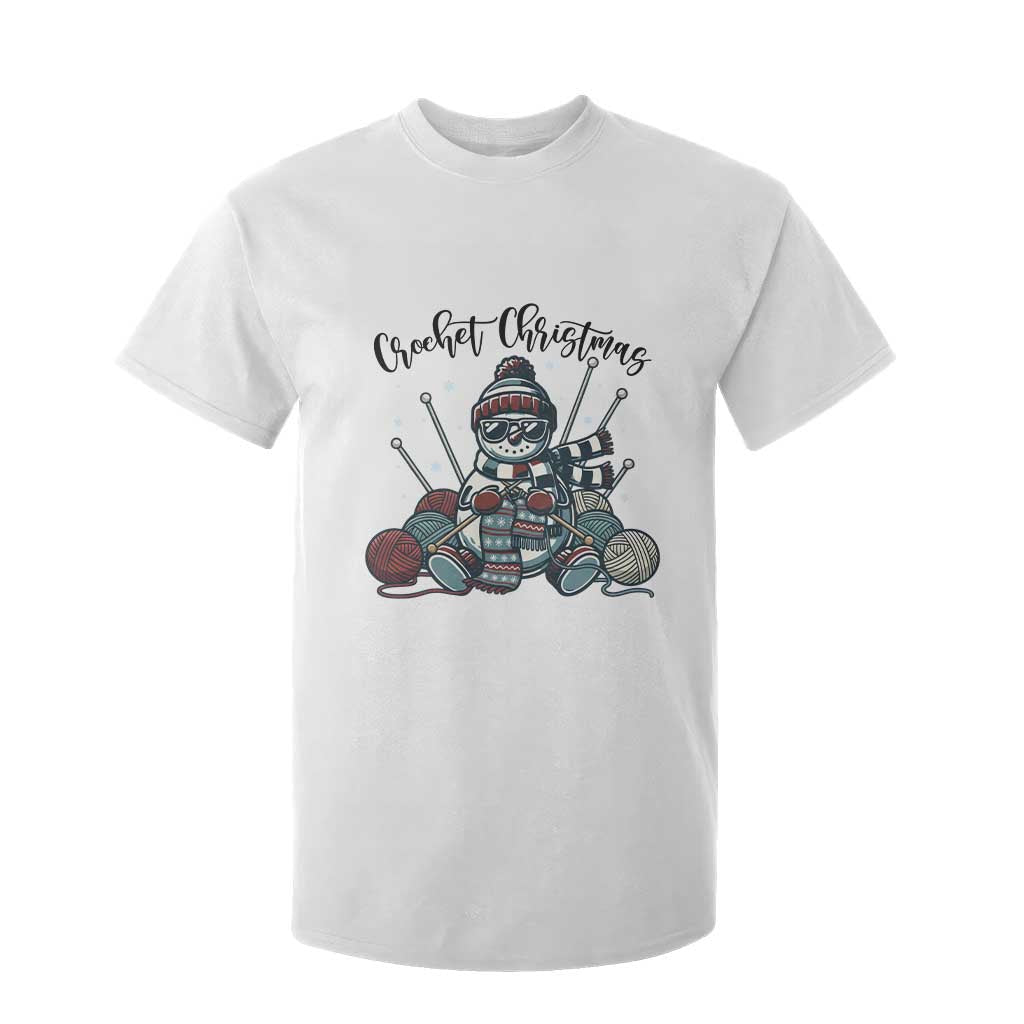 Crochet Christmas T Shirt For Kid Funny Snowman Crocheting Gift TS12 White Print Your Wear