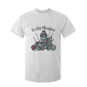 Crochet Christmas T Shirt For Kid Funny Snowman Crocheting Gift TS12 White Print Your Wear