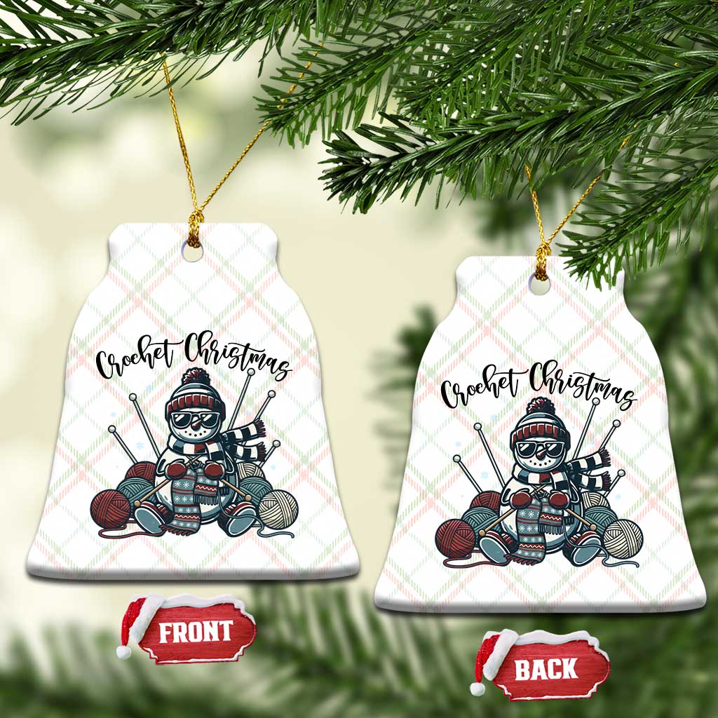 Crochet Xmas Ceramic Ornament Funny Snowman Crocheting Gift TS12 Print Your Wear