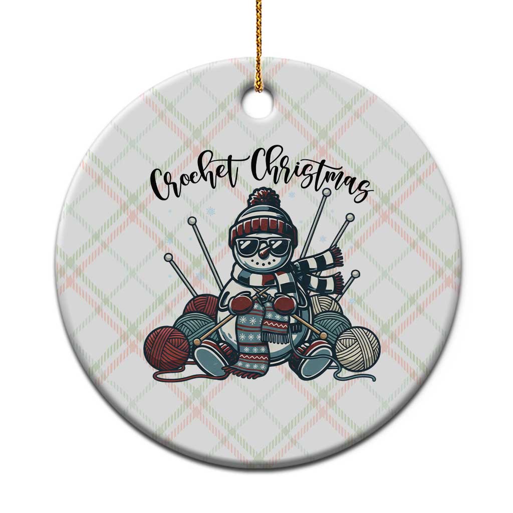 Crochet Xmas Ceramic Ornament Funny Snowman Crocheting Gift TS12 1pc Christmas Plaid Print Your Wear