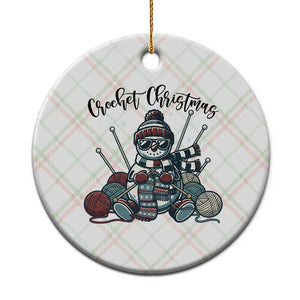 Crochet Xmas Ceramic Ornament Funny Snowman Crocheting Gift TS12 1pc Christmas Plaid Print Your Wear