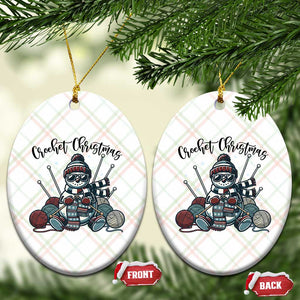 Crochet Xmas Ceramic Ornament Funny Snowman Crocheting Gift TS12 Print Your Wear