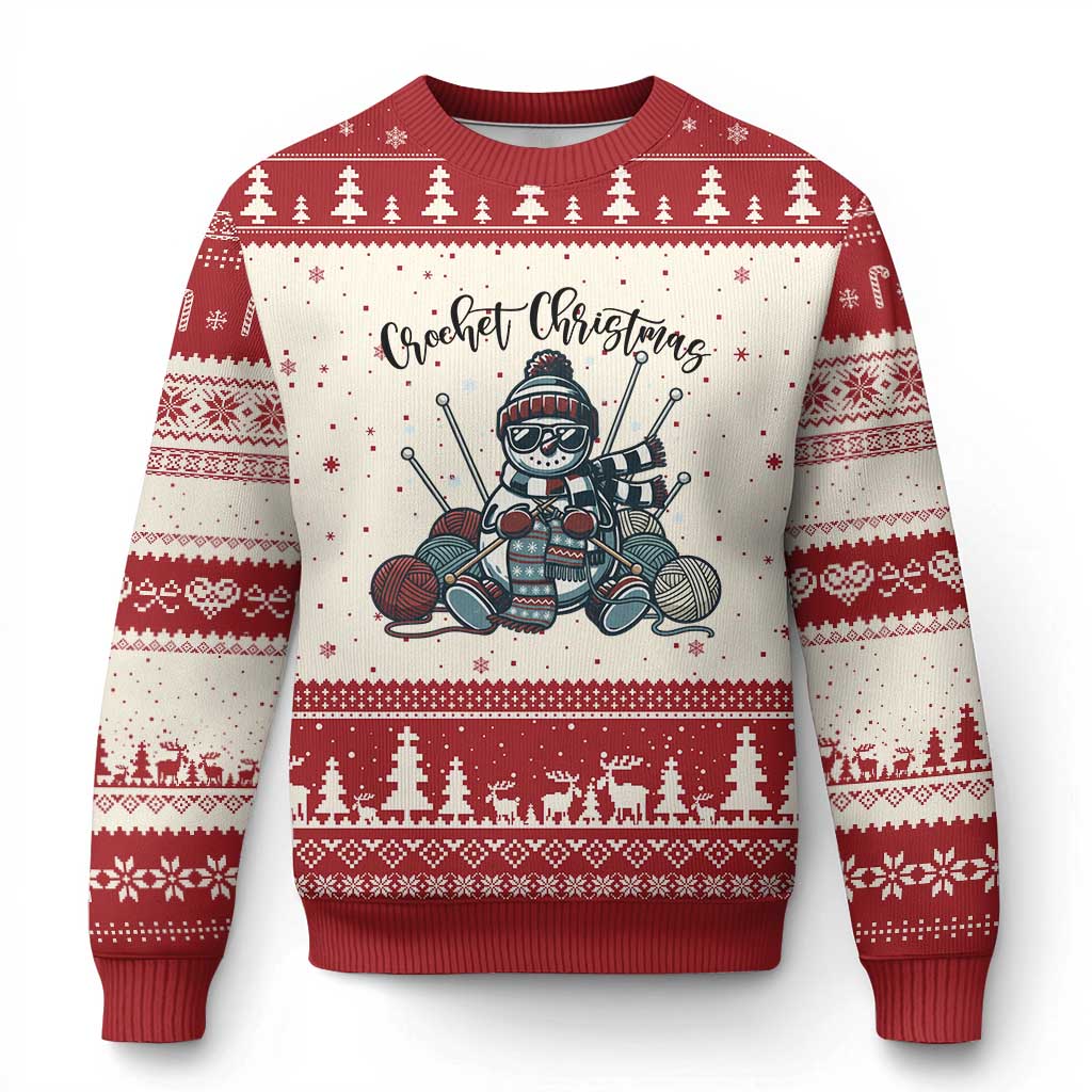 Crochet Xmas Ugly Christmas Sweater Funny Snowman Crocheting Gift TS12 Beige Red Print Your Wear