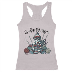 Crochet Christmas Racerback Tank Top Funny Snowman Crocheting Gift TS12 Ice Gray Print Your Wear